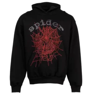 Spider Hoodie/Red and black Rhinestones
