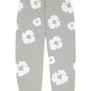 Denim Black on White Sweatpants